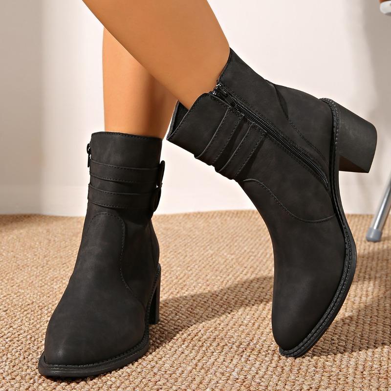 Fashion 2025 Autumn and Winter New Girls Pointed Toe Fashion Boots Short Boots Super High Follower Single Boots Side Zipper Women