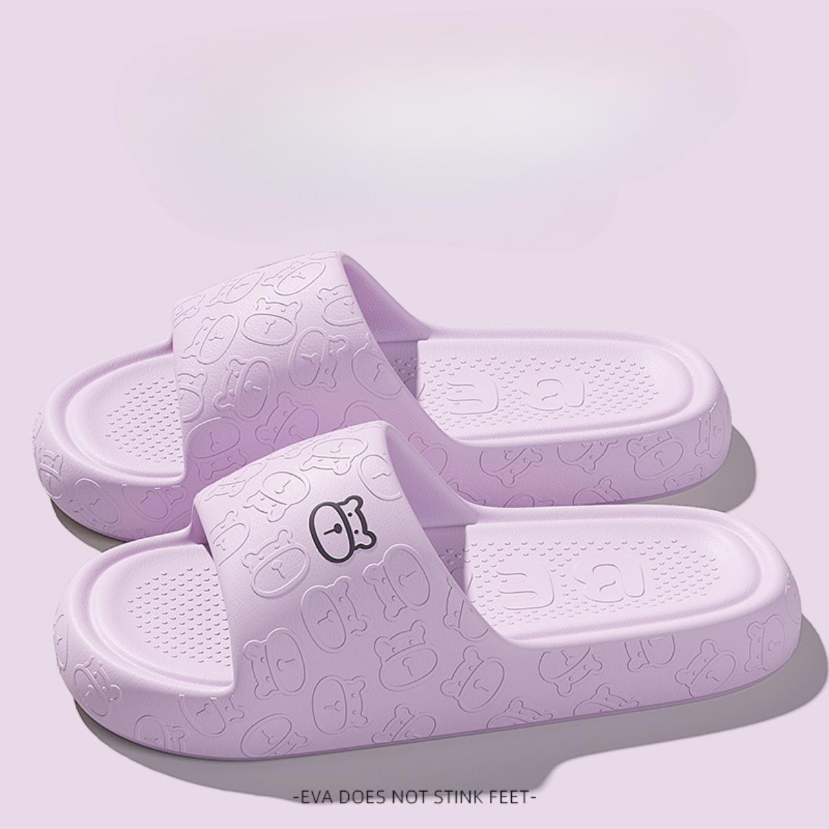 

Тапочки летние домашние, нескользящие, против запаха, домашние, штампованные, с чувством прохлады, мужские тапочки, для дома, ванной комнаты, сандалии из ЭВА с толстой подошвой, женские 36-37 фиолетовый