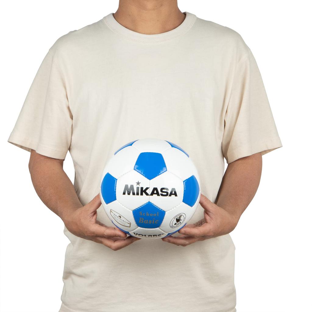 MIKASA Soccer Size Japan Football Association Certified School Recommended Internal Pressure Ball, 4, (Elementary Student), White/Blue, SVC402SBC-WB,