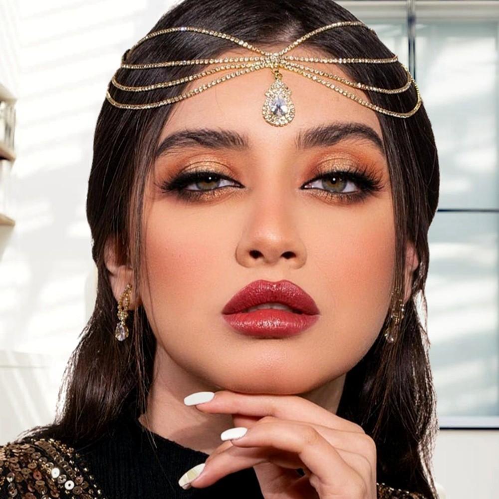 Ethnic Feng Shui Diamond Pendant Design Multi Layer Chain Women Headpiece For Women Travel Gift