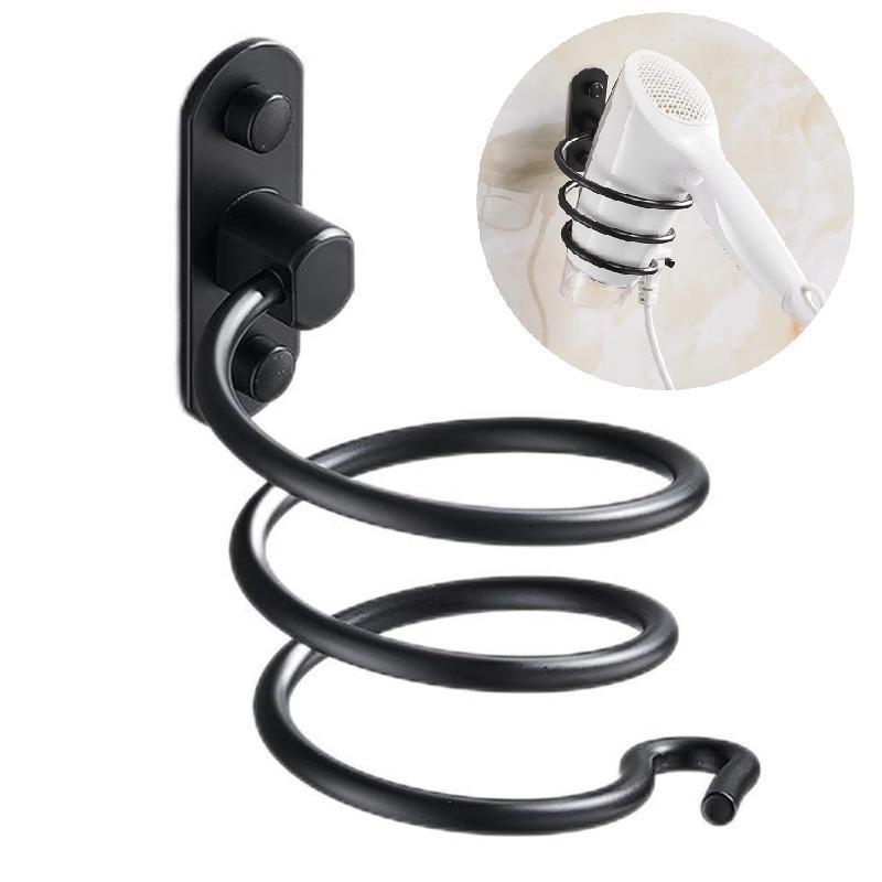 Bathroom Hair Dryer Holder Spiral Blow Dryer Rack Wall Mounted Aluminum Holder 2024 NEW