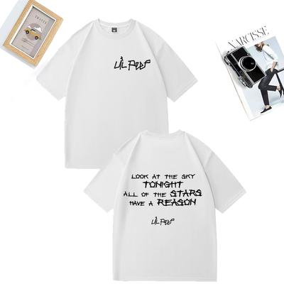 Tričko s potiskem Lil Peep Pánské Dámské Rapper Hudební Album Hip Hop Streetwear Tričko Nadměrné Krátký Rukáv Bavlna Unisex Oblečení