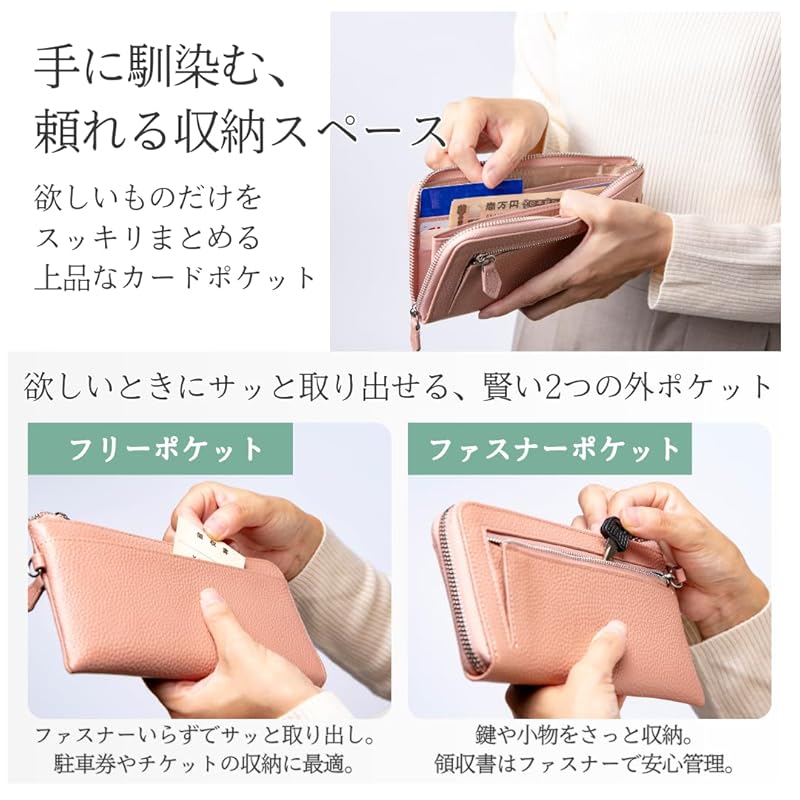 [VIVEL] [Angemessener Stauraum, edle Dünne] Damen lange Geldbörse Ledergeldbörse einfach zu benutzen Beliebtheit lange Geldbörse Damen leicht lange Geldbörse Damen lang