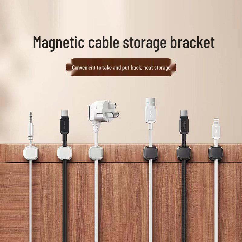 Magnetic Cable Organizer for Desktop and Car – Mobile Charging Clip & Cable Storage Solution