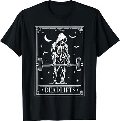Card Deadlifts Skeleton Gym Halloween Tee Unisex T-shirt