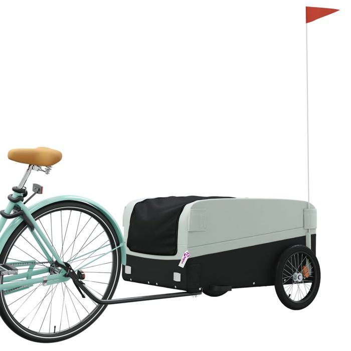 VidaXL Bicycle Trailer Black and Grey 45 Kg Iron 94049