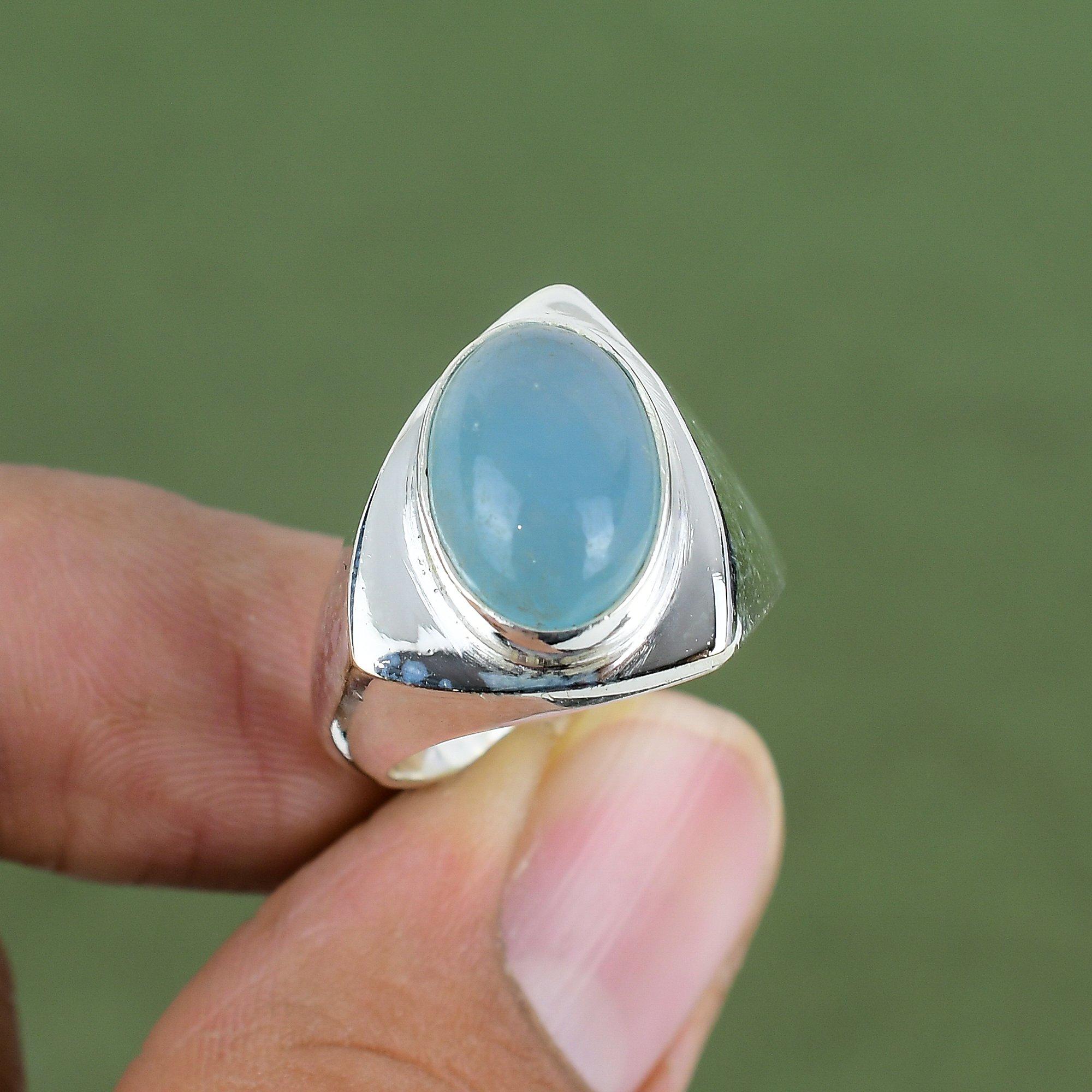 

Aquamarine Ring 925 Sterling Silver Ring Unique Gemstone Ring Handmade Ethnic Ring Aquamarine Jewelry Engagement Gift Available In Ring Size 6 US
