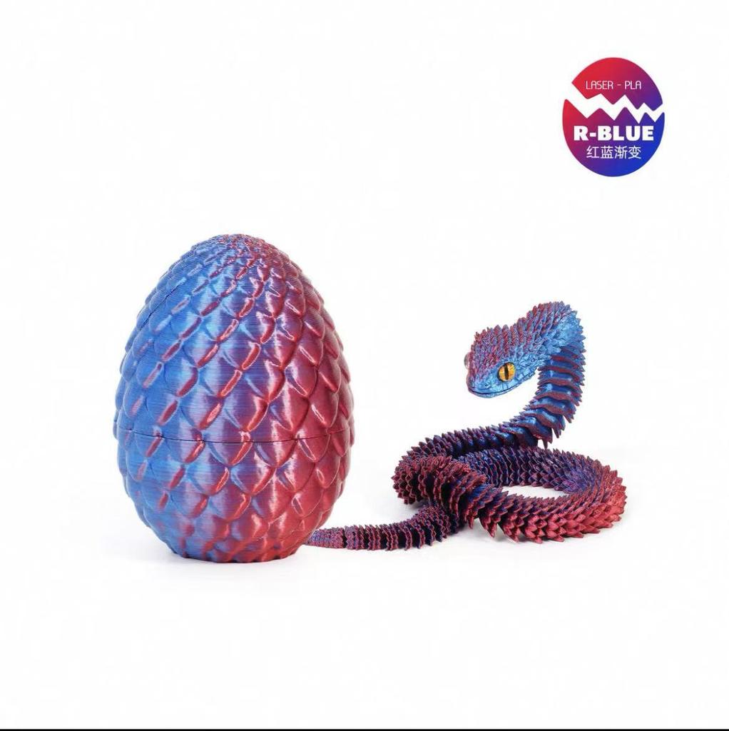 3D Printed Snake with Egg Joint Mobility Simulate Snake Ornament Desktop Home Animal Decoration Kids Desktop accessories