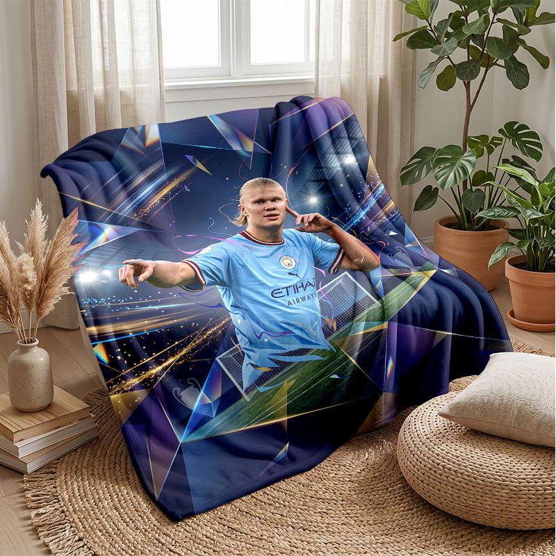 Erling Haaland Soft Flannel Fleece Blanket Lightweight Cozy Warm Throw Blanket For Sofa Bed Home Decor