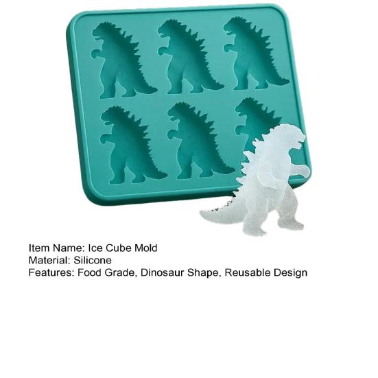 Ice Cube Mold Dinosaur Shape Food Grade Silicone Juice Ice Maker Easy Release Dishwasher Safe Ice Mould Kitchen Gadget