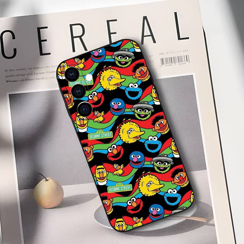 S-Sesame S-Street C-Cookie Elmo Phone Case For Samsung Galaxy A73,A72,A71,A70,A53,A52,A51,Others Soft Black Cover