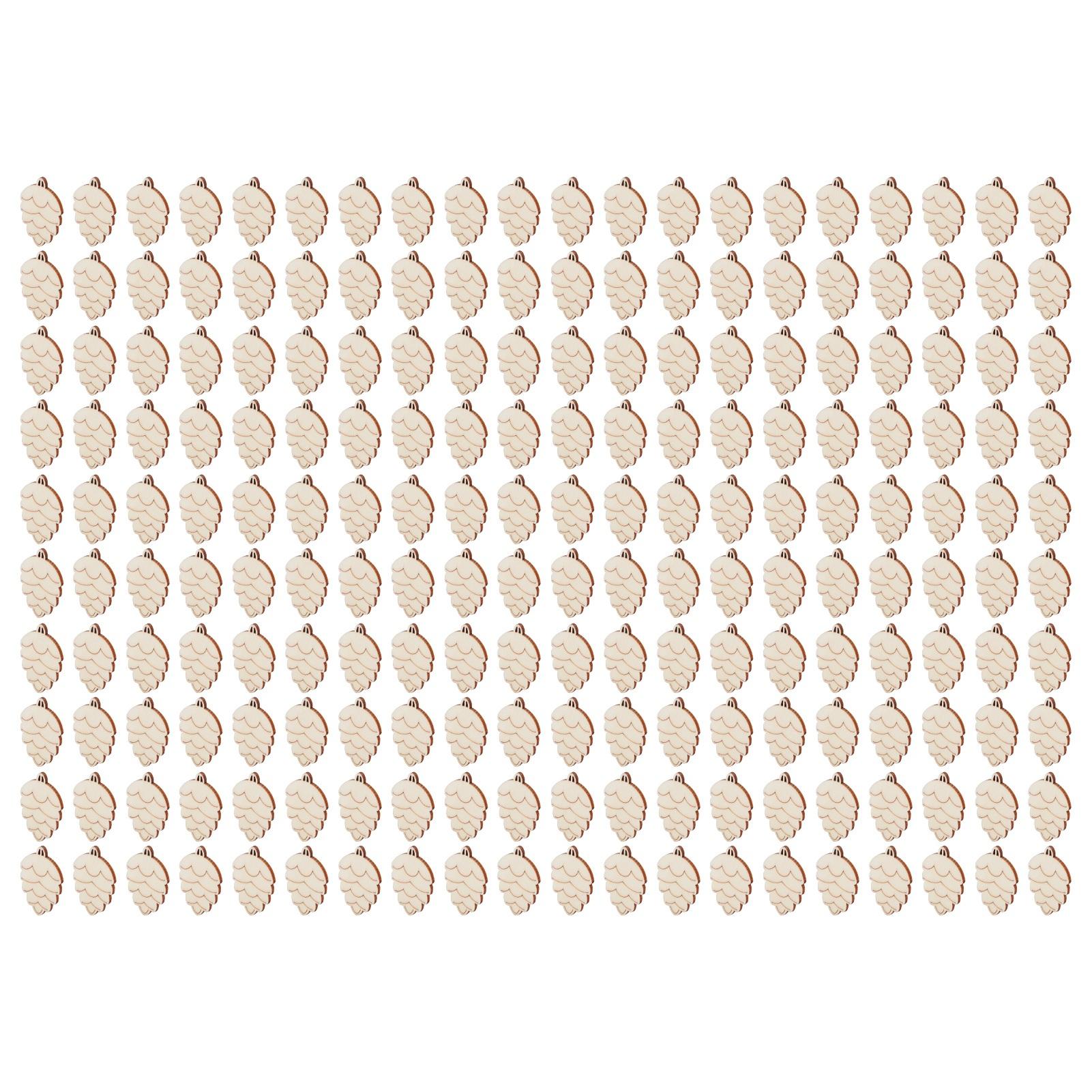 200Pcs Pine Cone Wood Chips Pendant DIY Home Decoration Crafts HandMade Accessories
