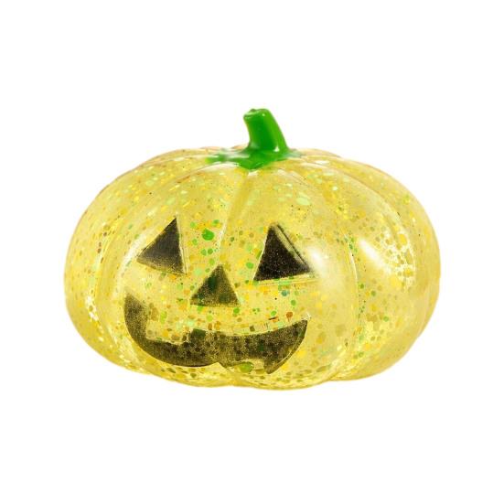 Pumpkin Head Fidget Toy Halloween Glitter Stress Ball Squeeze for Adults Relief Creepy Party Favors Soft Squeezable