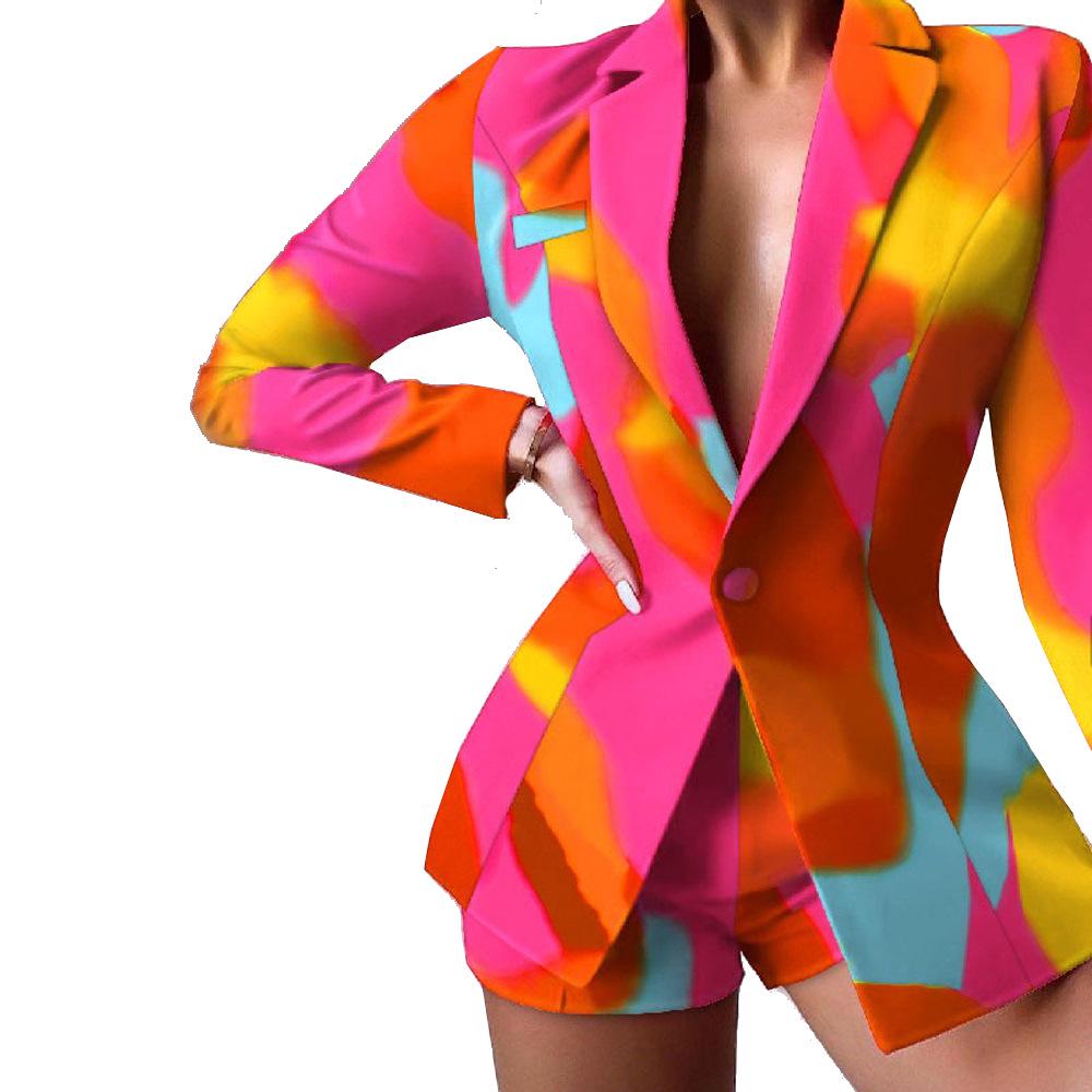 Women's Elegant Autumn/Winter Slim Two-Piece Suit: Short Pants & Top 2024