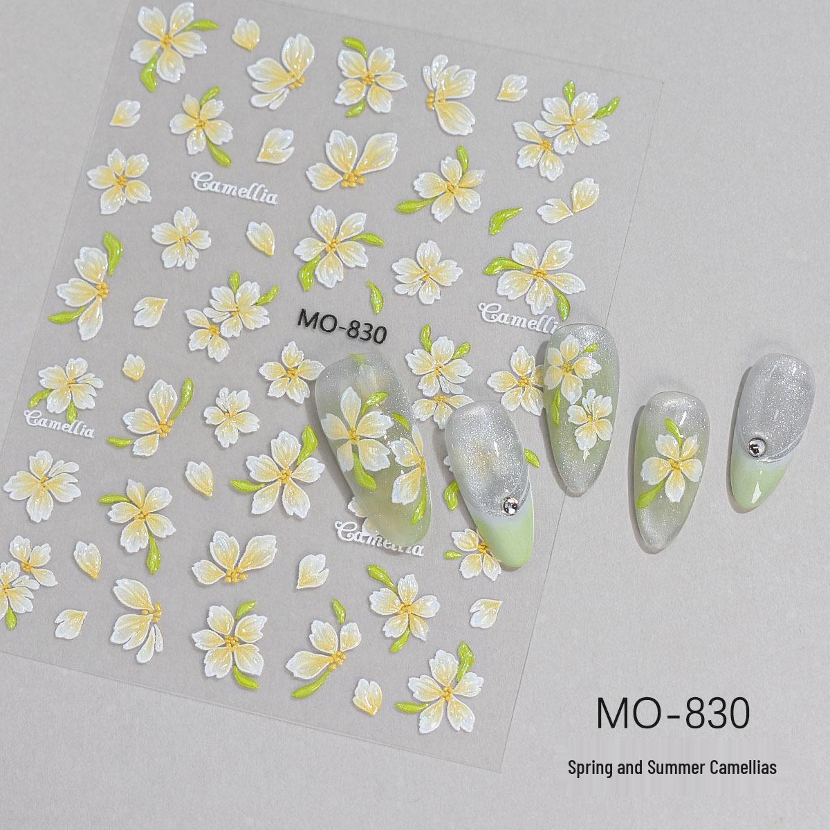 5D Embossed Floral Butterfly Nail Stickers with Adhesive Backing