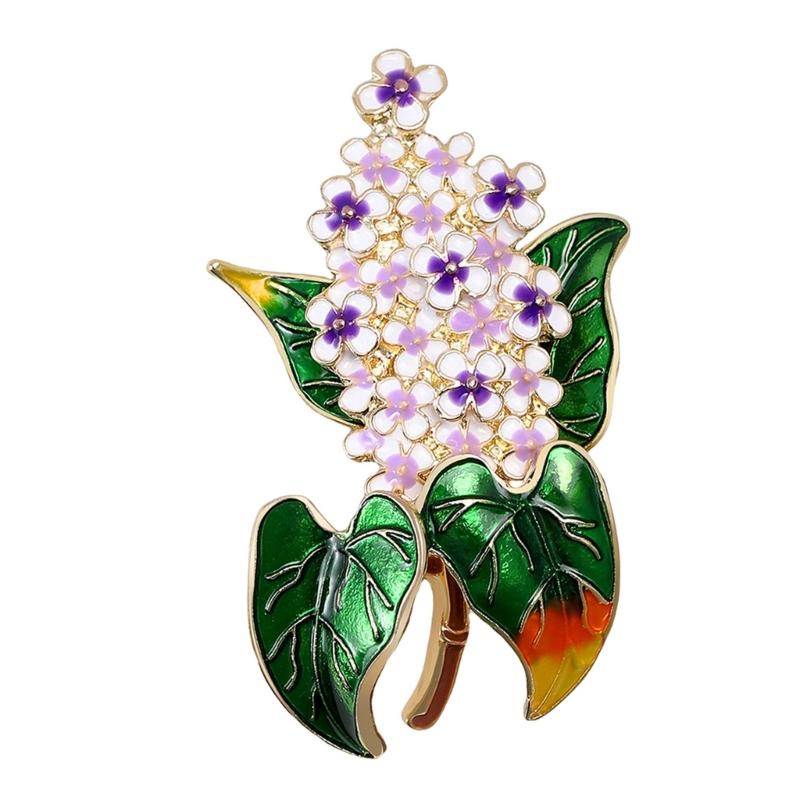 Elegante Hortensienblüten-Brosche mit künstlerischem Design, gefertigt aus robuster Legierung und Emaille zur Modeaufwertung