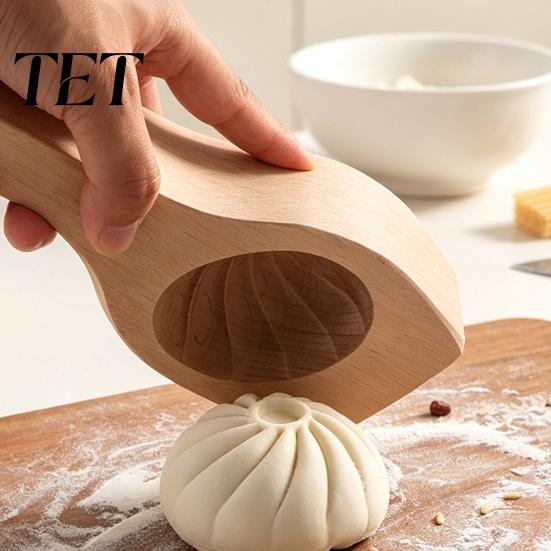 Hamur Şekillendirme Damgası Ahşap Buharda Pişirme Poğaçası Yapma Kalıbı, Poğaçalar İçin El Yapımı Presleme Aleti, Katı Mutfak Pişirme Aleti Ahşap Asya Mantı Hamur İşleri Şekillendirme Ve