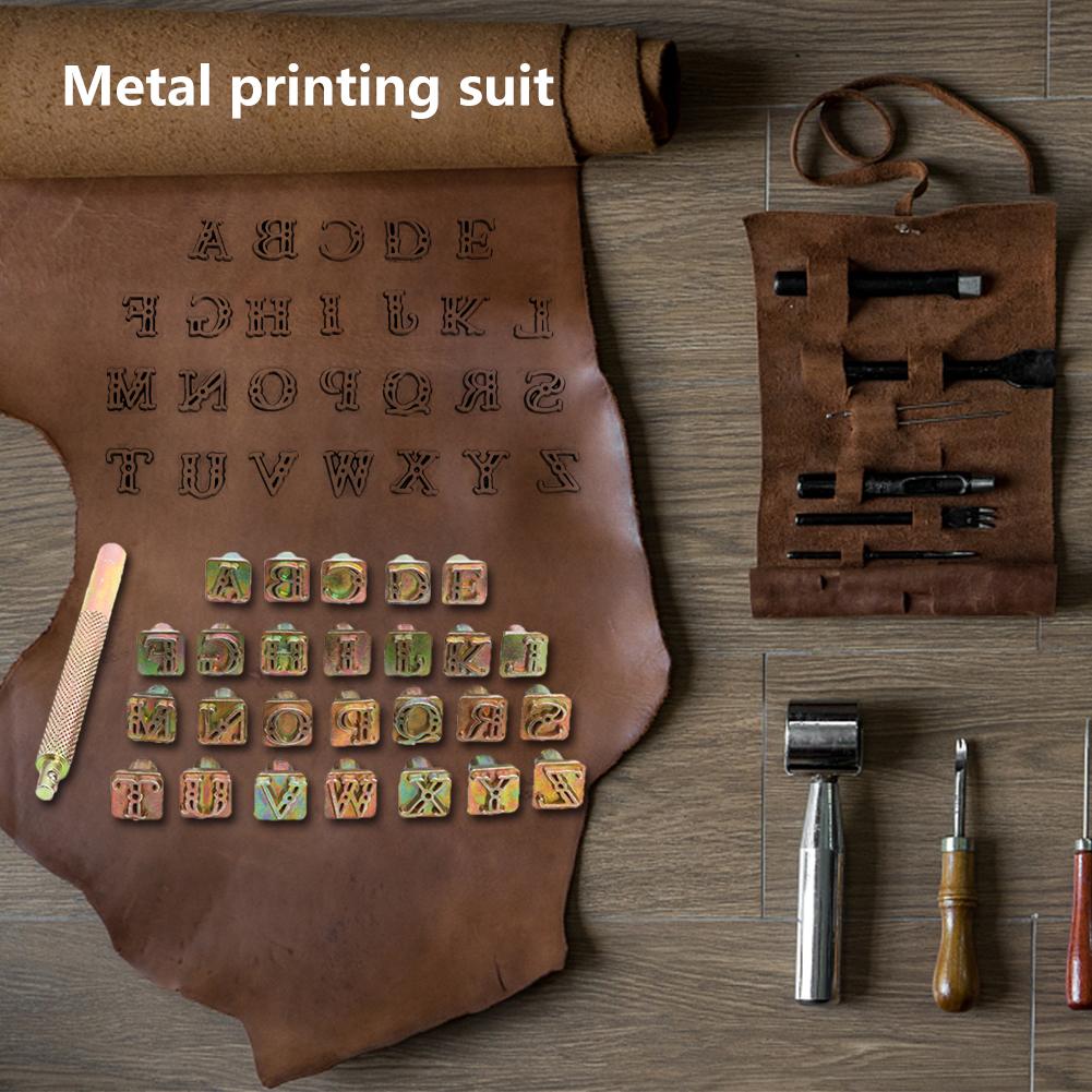 English Letters Symbol Set Zinc Alloy Leather Unique Marking Punching 26 Stamps Tools Craft for Stamping Accessories