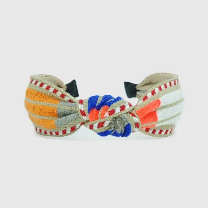 LALA Ethnic Striped Hairband - Beige