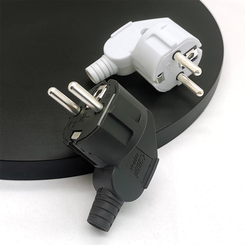 16A 250V French EU Plug: Detachable Right Angle Adapter for Korea & Germany