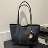 Korean Style Minimalist Bucket Bag Women Faux Leather Tote Shoulder Handbag Large Capacity Commuter Purse