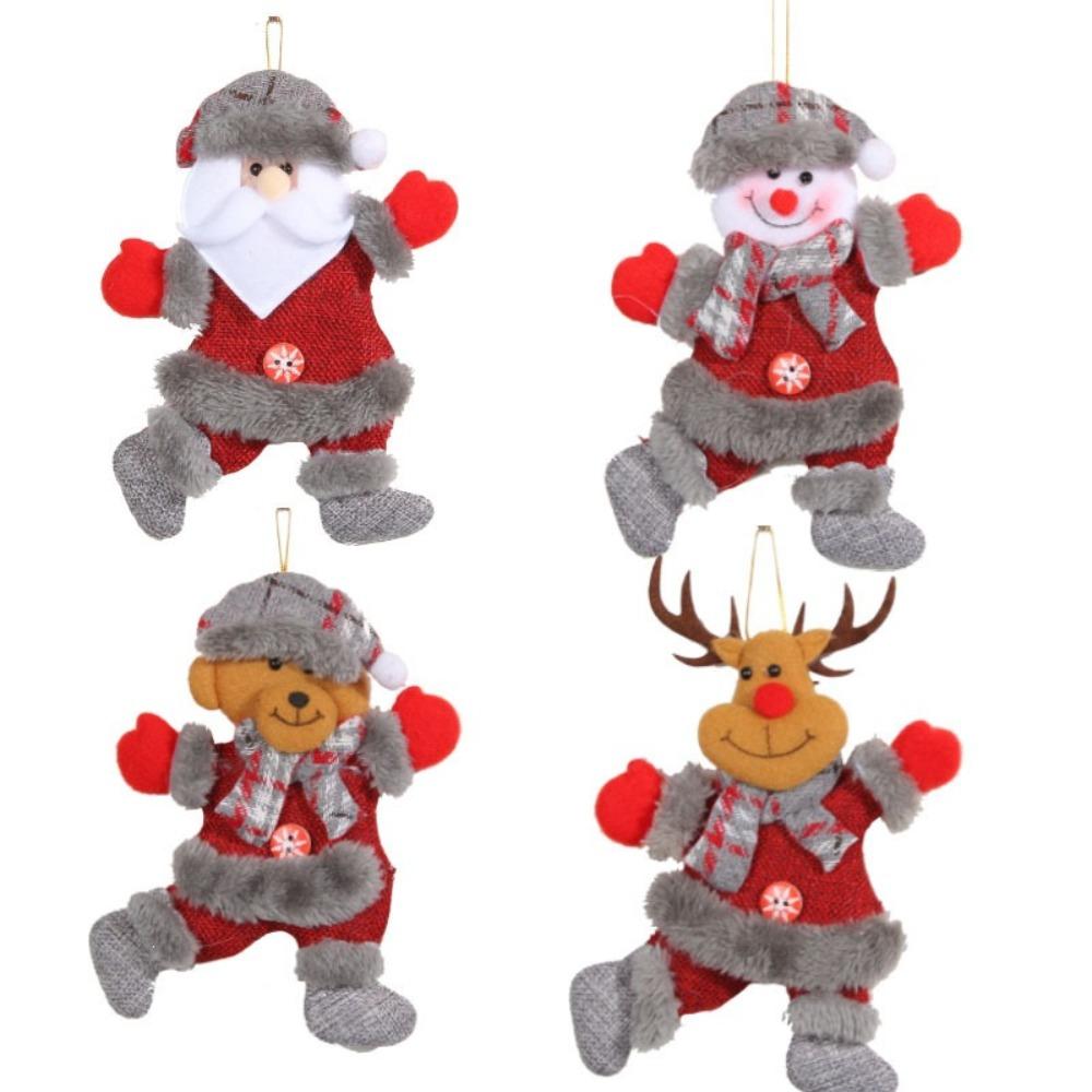 4pcs Elk Christmas Tree Decoration Santa Claus Christmas Tree Ornaments  Merry Christmas