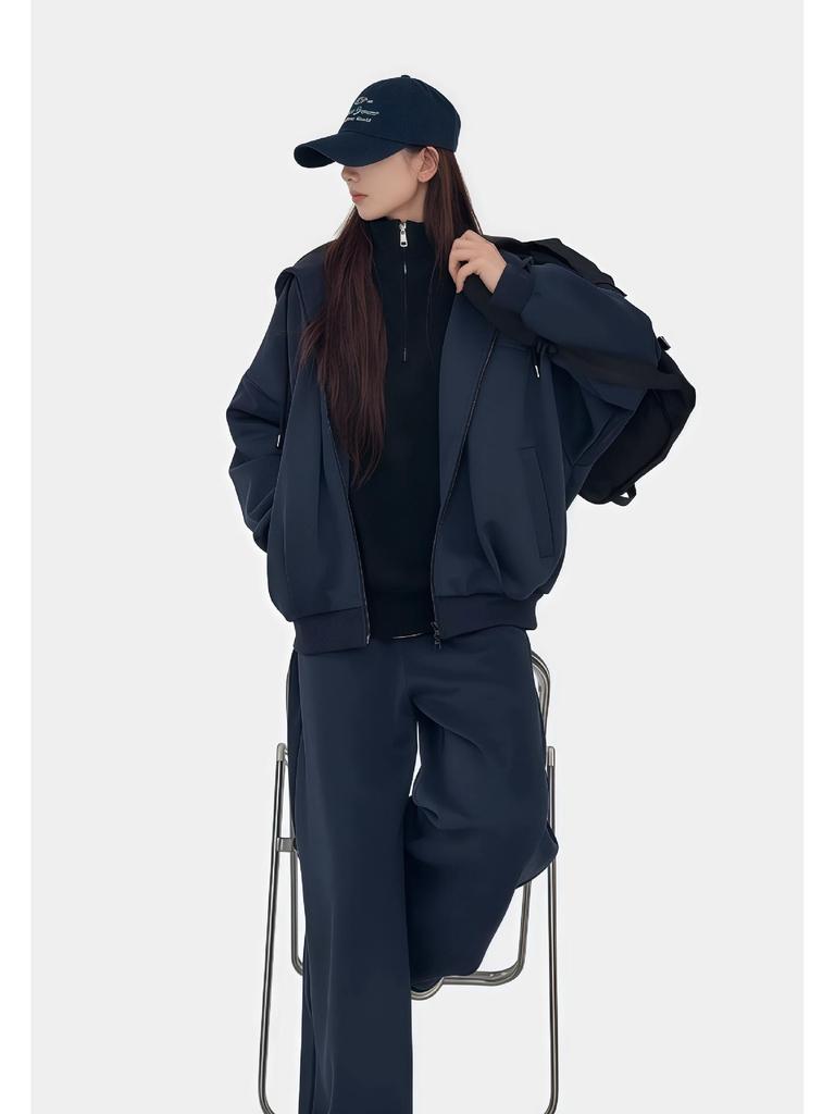 Unisex Heavyweight Trendy Sports Hoodie & Sweatshirt Two-Piece Set for Autumn