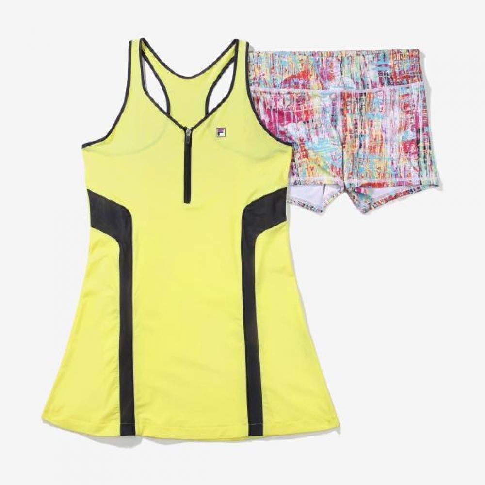 Fila Women S dreSS Global Technical Pattern yellow/90
