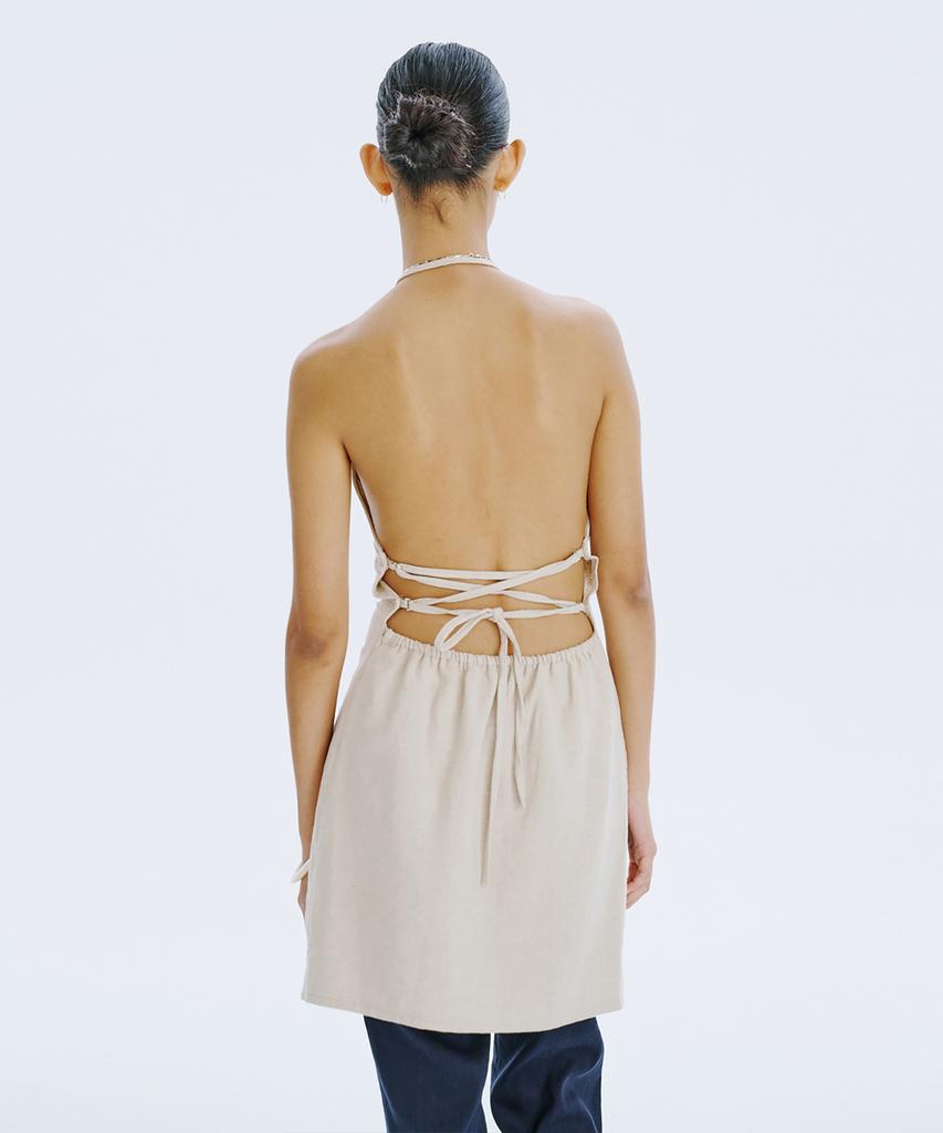 Bundercammer Strap Mini Dress_Beige