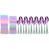 24Pcs Knife Fork Ice Spoon Dinnerware Set Colorful Stainless Steel Cutlery Set Vintage Hollow Tableware Wedding Party Silverware