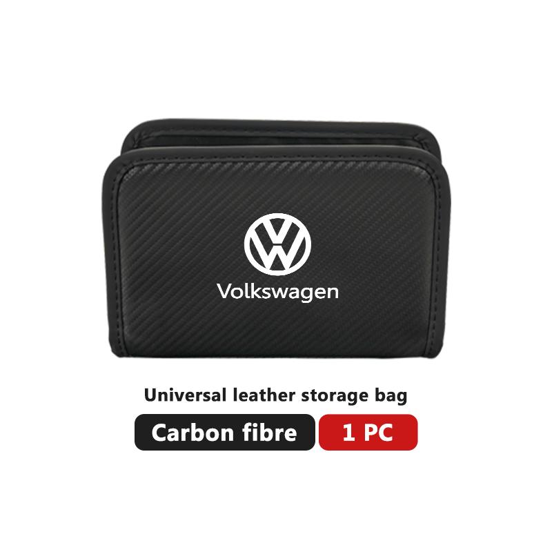 Valve Stems Caps Car Leather Bag Portable Auto Storage Organizer Trash Bin For Volkswagen VW Golf 4 5 6 7 Polo Jetta Sagitar Mag zd5