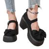 Fashion Black Super High Heels Mary Jane Shoes Women 2025 Goth Chunky Platform Pumps Woman Plus Size Ankle Buckle Party Lolita Shoes 42