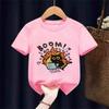 Kawaii Good Mental State Pure Short Sleeved Tshirt for Kids Tee Clothes Casual Cartoon Top