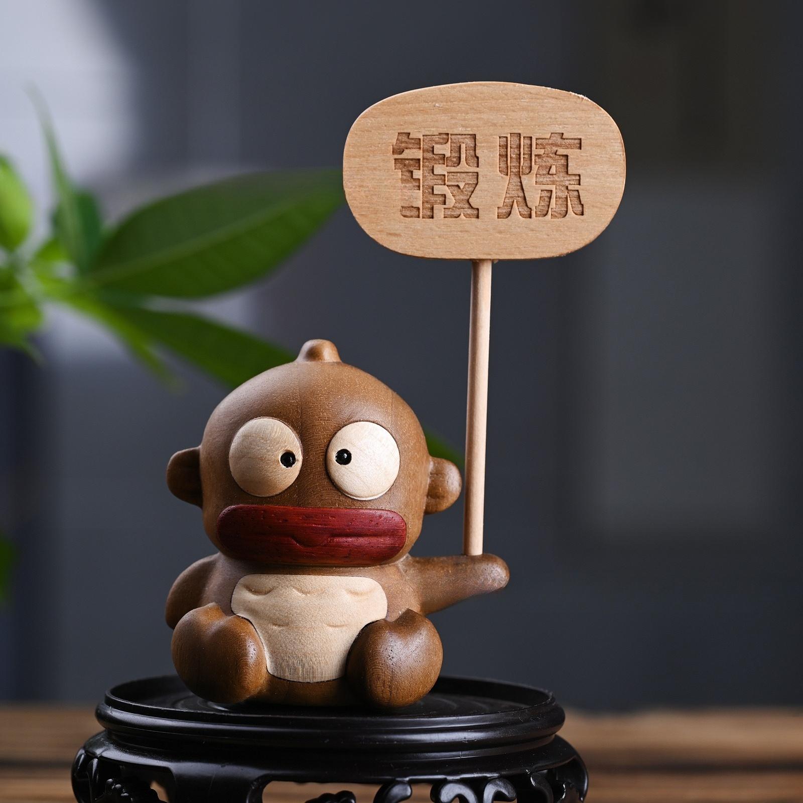 

Ebony Solid Wood Carved Cartoon Animals - Cute Fish Pet, Creative Office home room Mini Ornament