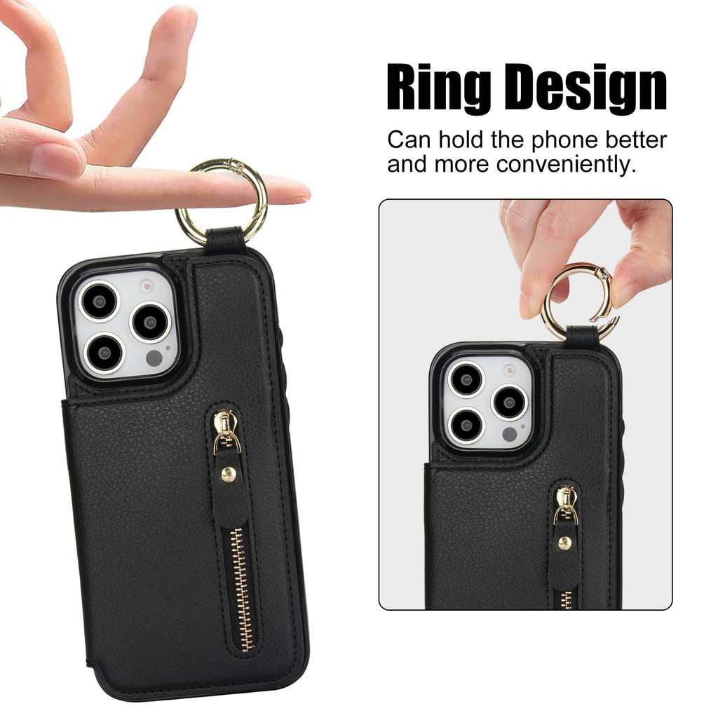 For iPhone 16 15 14 13 12 11 Pro Max 13 12 Mini X XS Max XR SE Wallet Case with Card Holder,Premium Leather Magnetic Clasp Cover