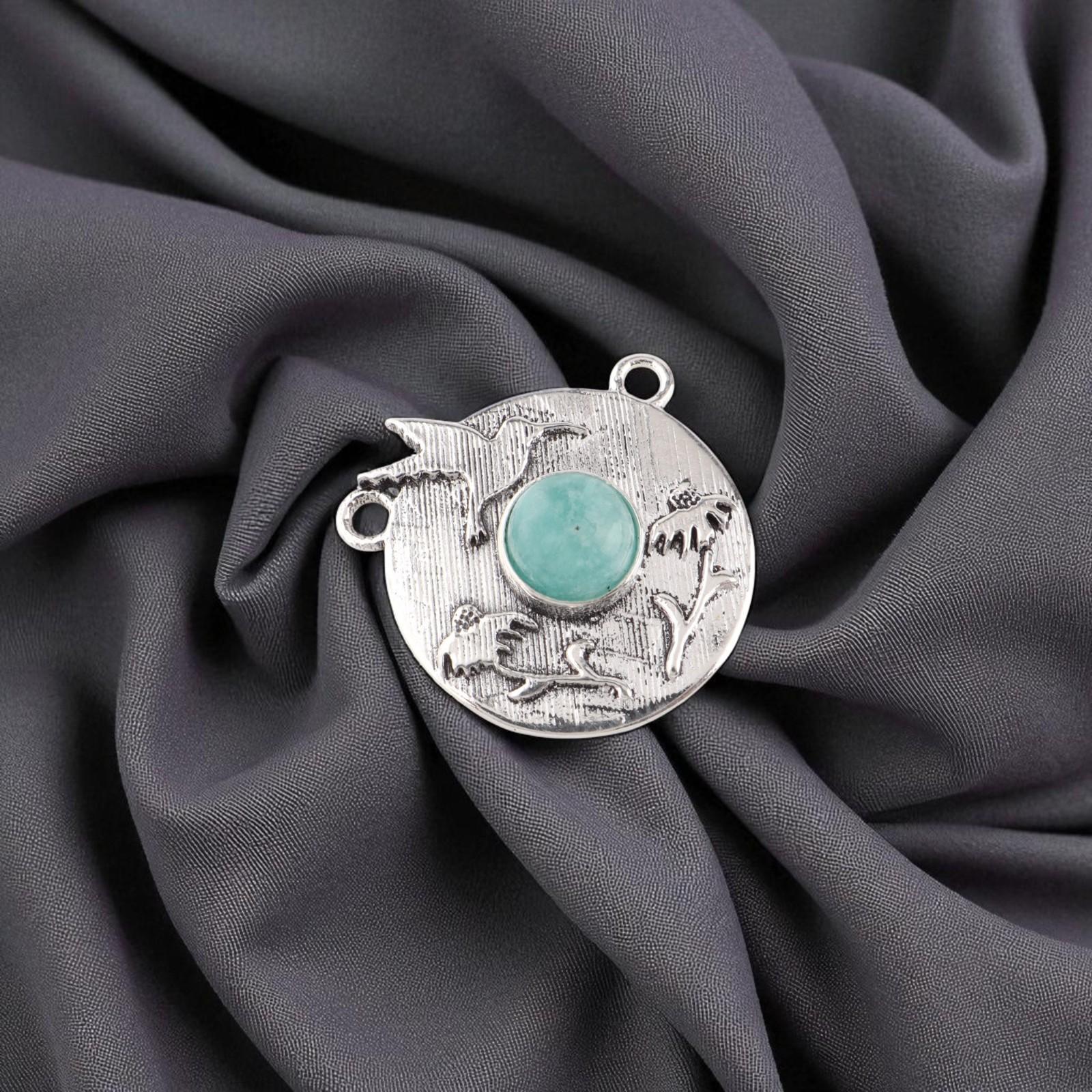 

Натуральный камень Амазонит 925 стерлинговое серебро Ювелирные изделия Ручная работа Подвеска 0.92 CP-34-26