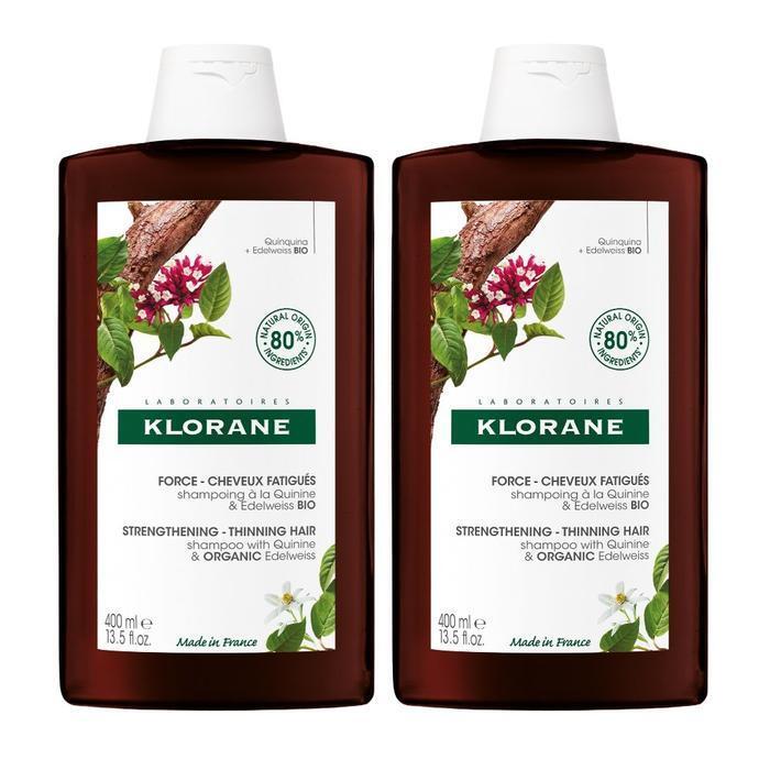 KLORANE Quinine Edelweiss Shampoo for Strengthening Hair 400ml x 2 (15236479)