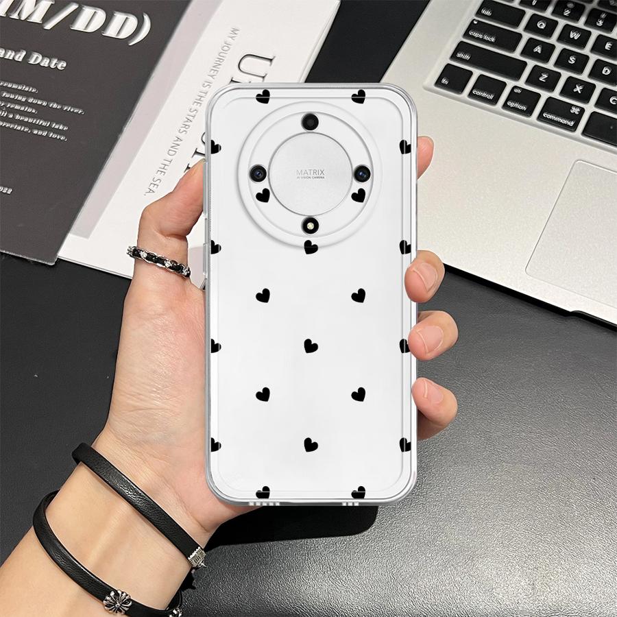 Colorful Cartoon Love Heart Case for Honor 90 Lite X9a X9b X8b X8 X7b X8a Soft Phone Cover
