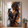 5D Diamantmalerei-Set für Erwachsene Stammeskriegerin mit schwarzer Krähe Voll-Diamantkunst DIY Mosaik Kreuzstich Heimdekoration Geschenk