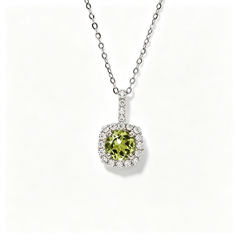 S925 Sterling Silver Zodiac Birthstone Necklace - Natural Gemstones, Light Luxury, Perfect Birthday Gift