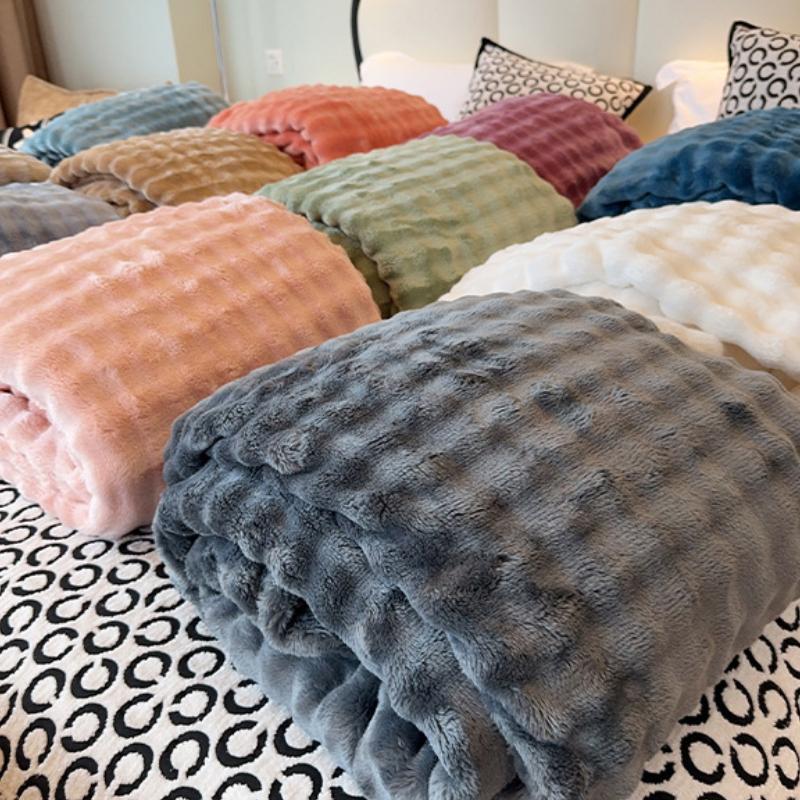 150*200CM Blase Samtdecke, Flanelldecke, Nickerchen-Decke, Korallensamt Überdecke, Winter Verdickte Samtdecke