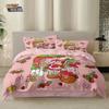 3Pcs Pink Strawberry Cake Girl Print Coreless Duvet Cover Set Multi Size Bedroom Bedding Decoration Comfortable Machine Washable