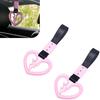 2 PCS Broken Heart Car Handle Strap, Drift Charm Handle Strap, Auto Heart Shape Rear Bumper Warning Hanging Ring, Fashion Love Decoration for Most