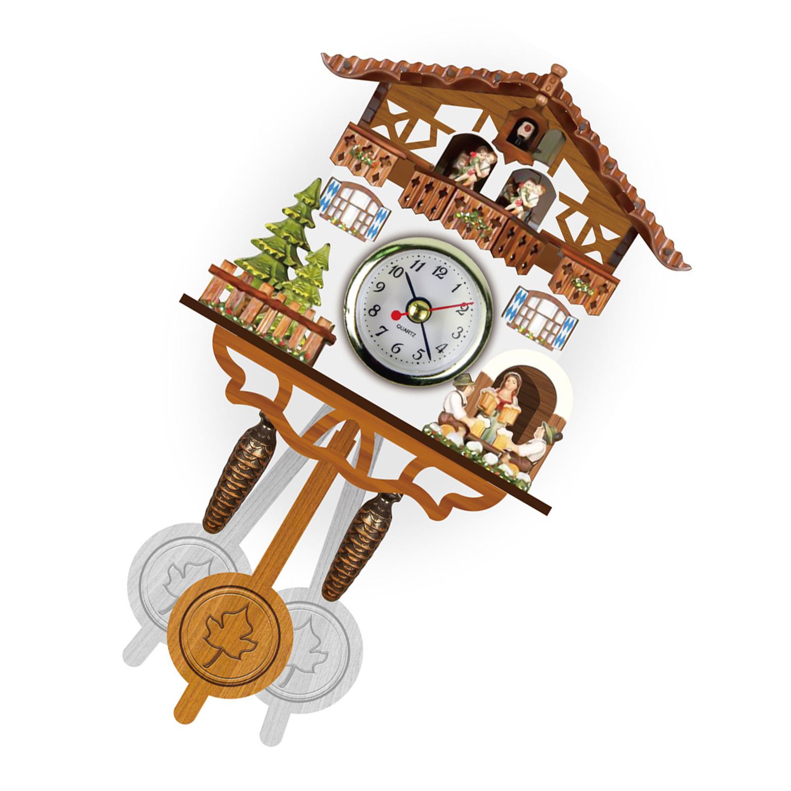 Традиционные Деревянные Настенные Часы с Кукушкой Для Гостиной С Бесшумным Механизмом Декоративные Настенные Часы Точный Ход D