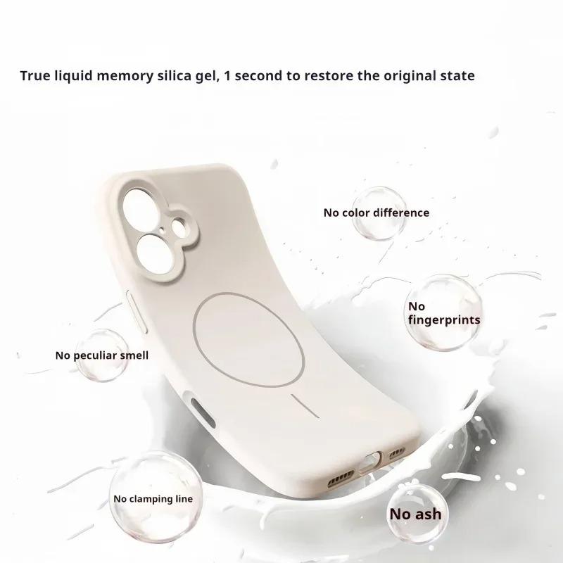 Magnetic Original Liquid Silicone Phone Case For iPhone 15 14 16 Plus 12 13 16 17 Pro Max Funda For Magsafe Protector Soft Cover