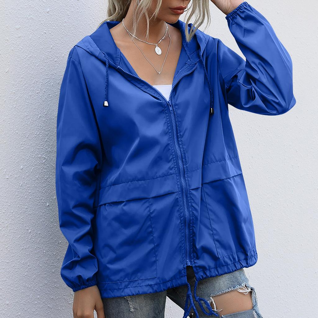 Women's Fashion Casual Solid Color Waterproof Outdoor Hiking Short Jacket