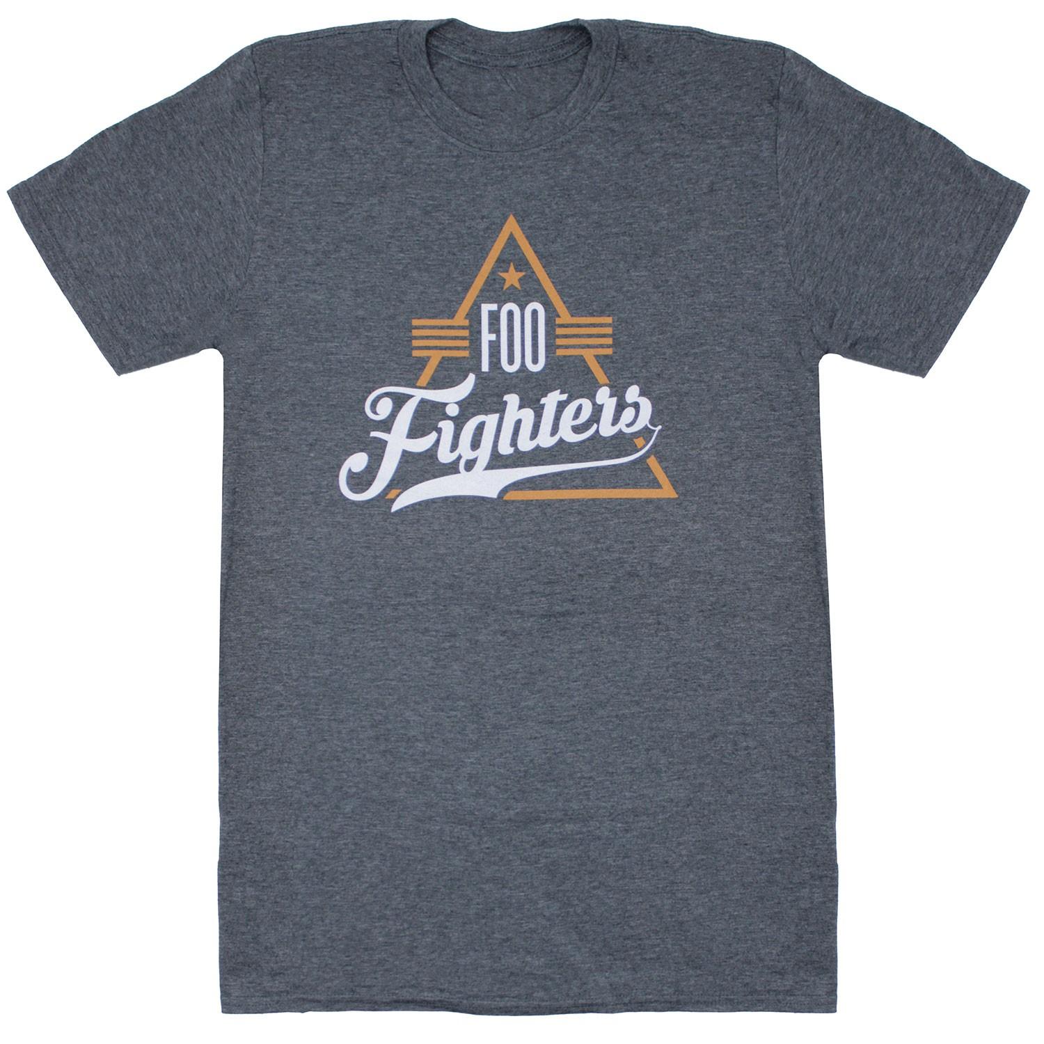 Men s Foo Fighters Triangle Slim Fit T-shirt Small Black 4XL