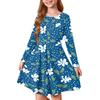 Girls' Summer Princess Dress - Long Sleeve A-Line T-Shirt Dress