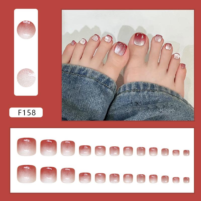 Cat's Eye Nail Patch Fine Flash Wearing Nail Fine Flash Removable Toenail Patch Foot Nail Patch Nail Patch 24 pieces