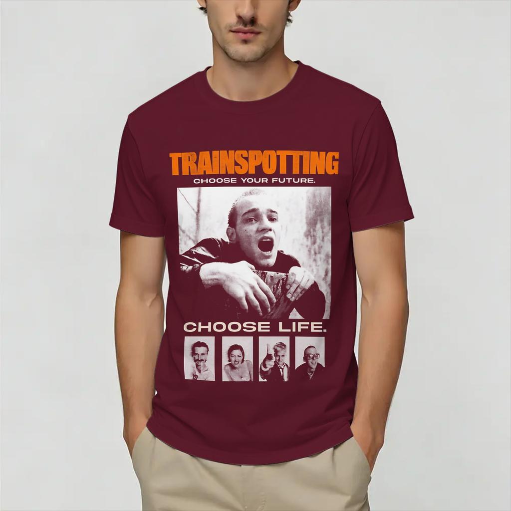 T-shirt Unisex Film Trainspotting Magliette Vintage in Cotone Manica Corta Top Girocollo Taglie Forti